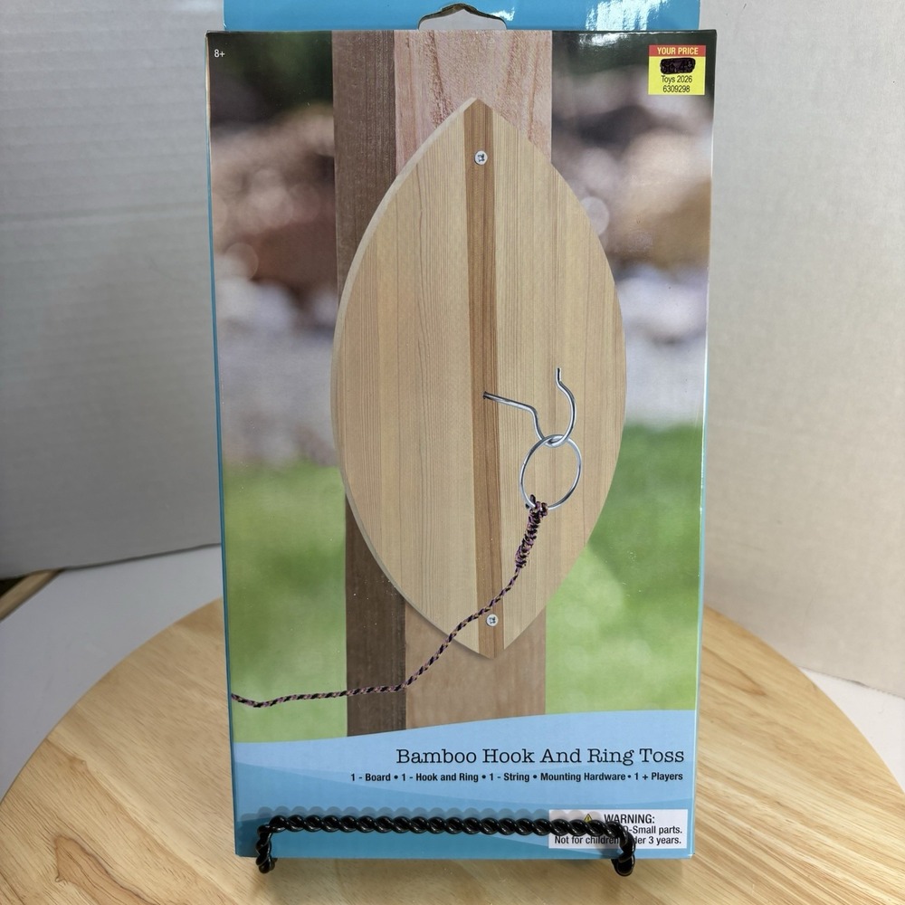 Hobby Lobby Bamboo Hook and Ring Toss Yard Game w/ Mounting Hardware HL9206564